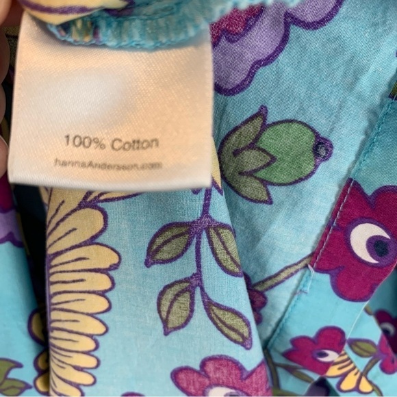 Hanna Andersson Girl’s 12/150 cm Blue Floral Multicolor Cotton Dress Ribbon - Picture 5 of 6